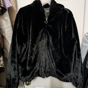 Stylish Black Faux Fur Jacket